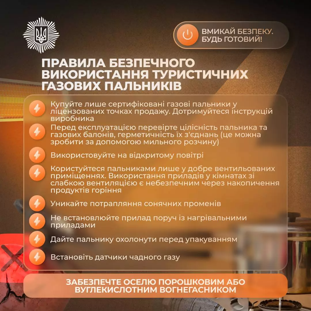 Правила безпечного використання туристичних газових пальників на фоні інструкцій та порад