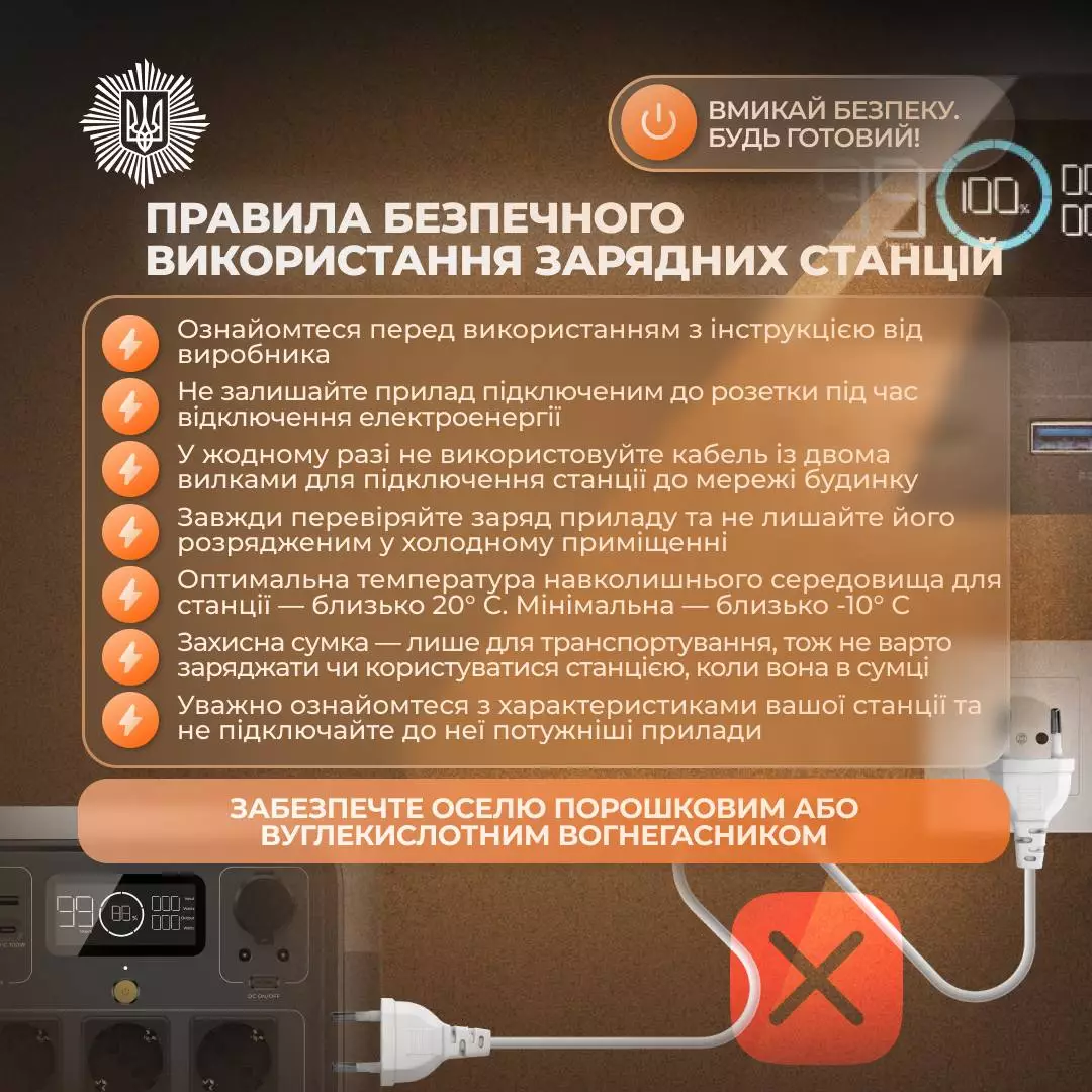 Правила безпеки використання зарядних станцій під час відключень світла, інструкції та поради