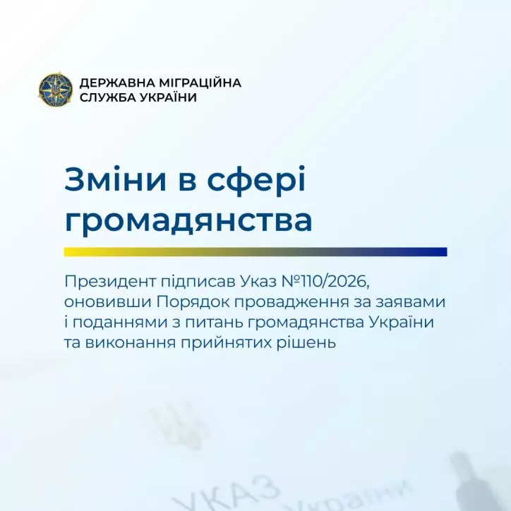 Державна міграційна служба України повідомляє про зміни в законодавстві щодо громадянства