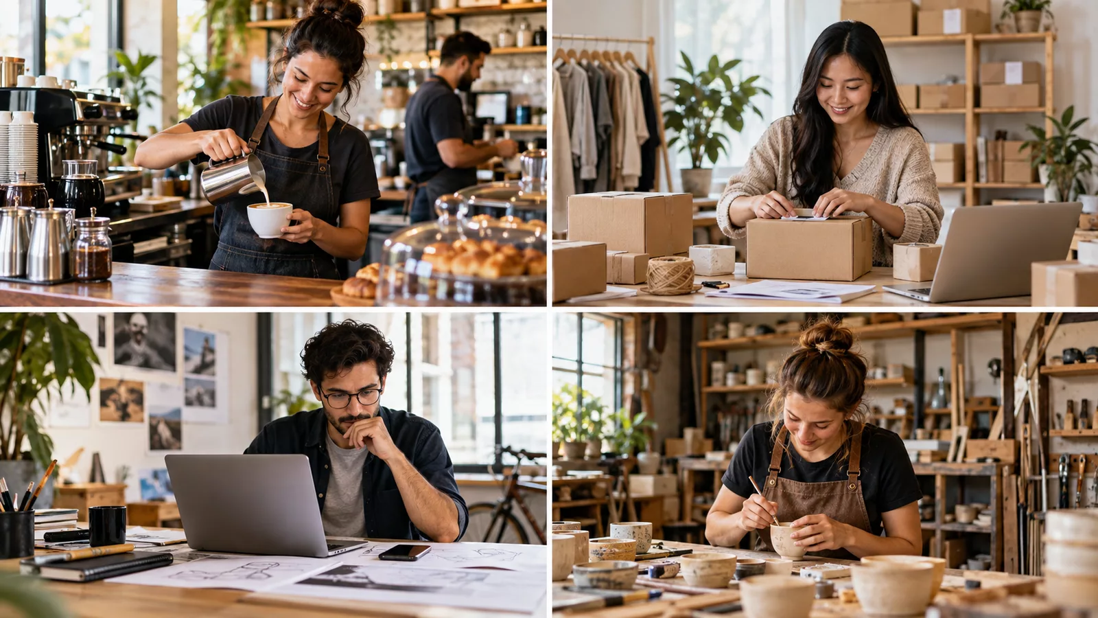 10 types of entrepreneurship compared by goals, growth potential, funding and business examples.