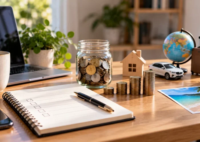 Financial short-term goals with examples and monthly savings plan for 2026