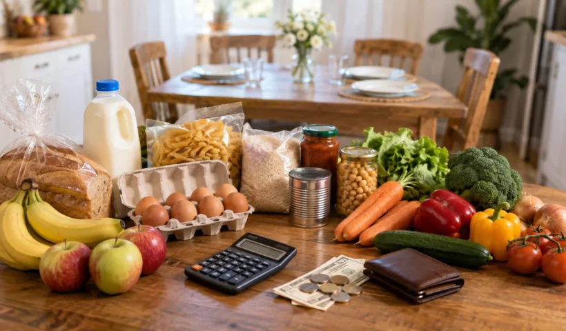 Grocery budget for family of 4 in 2026 with weekly and monthly food costs